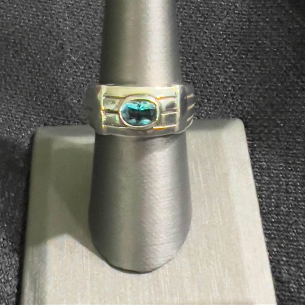 Sterling Silver Ring with Blue Topaz Ring